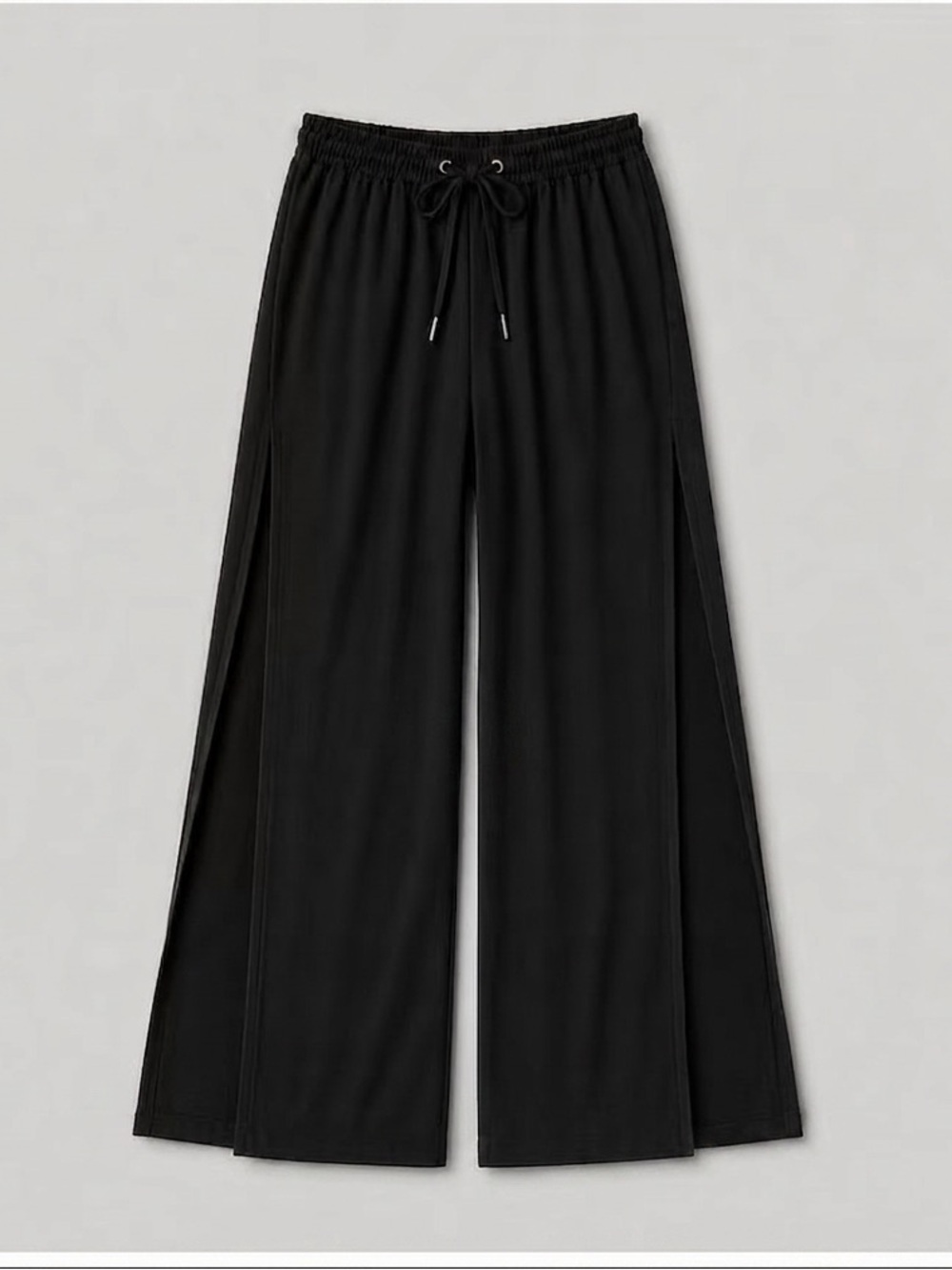 Noisy May Black Wide-Leg With slits Drawstring Pants / Vacation Pants / Size Med